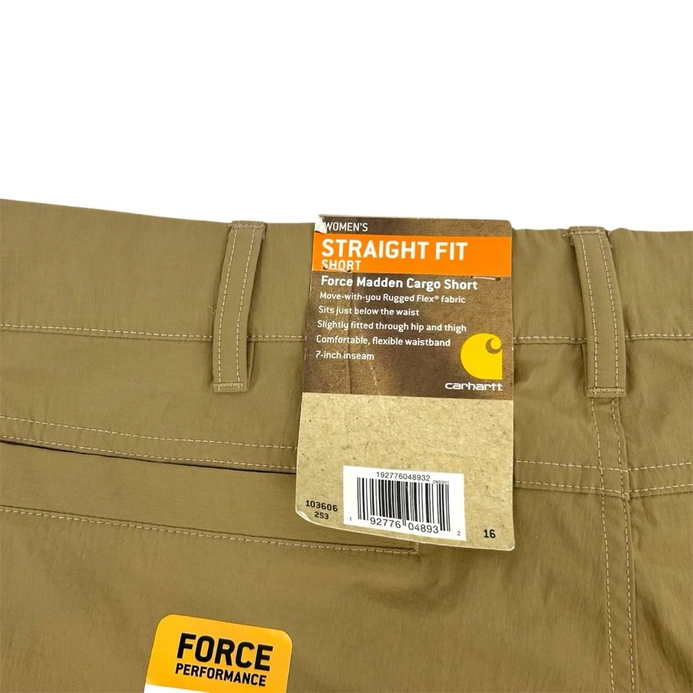Carhartt 103606 - Women's Straight-Fit Force Madden Cargo Short Size 16 - Picture 8 of 10